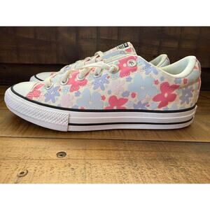 Converse CTAS Street Slip Shoes Youth Size 6 Floral Canvas All Star Egret Pink